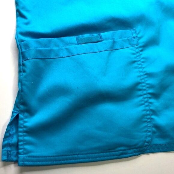 HP Cherokee Authentic Workwear Revolution Scrub Top, Short Sleeve Aqua Blue XS - Picture 4 of 7